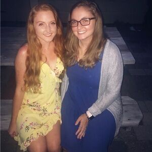 Kendall & Kylie Floral Yellow Mini Wrap Dress